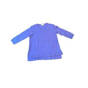 Peck & Peck Cashmere Purple V-Neck Sweater Medium